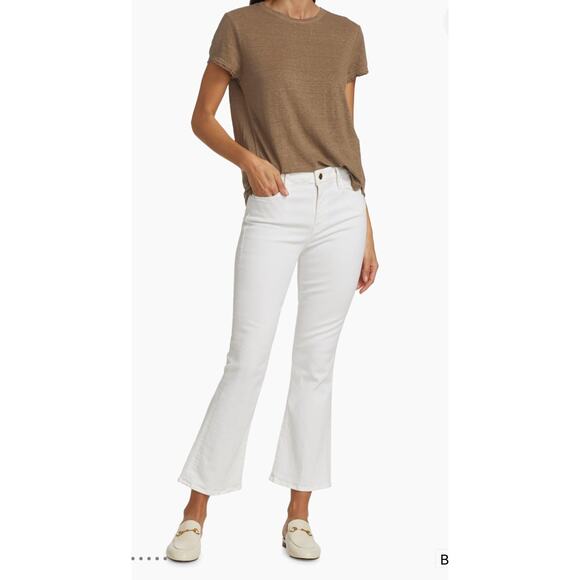 Women's White Frame Le Crop Stretch Mini Boot-cut Jeans - Size 28 - Picture 1 of 11